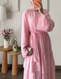 388 mora elbise - pembe 2