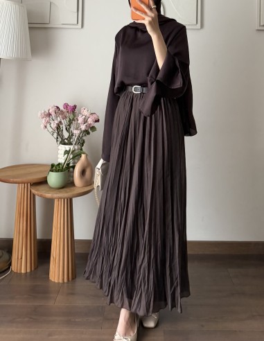 7052 pamuklu etek - Acı kahve